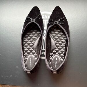 Birdies Black Velvet Loafers with Bow